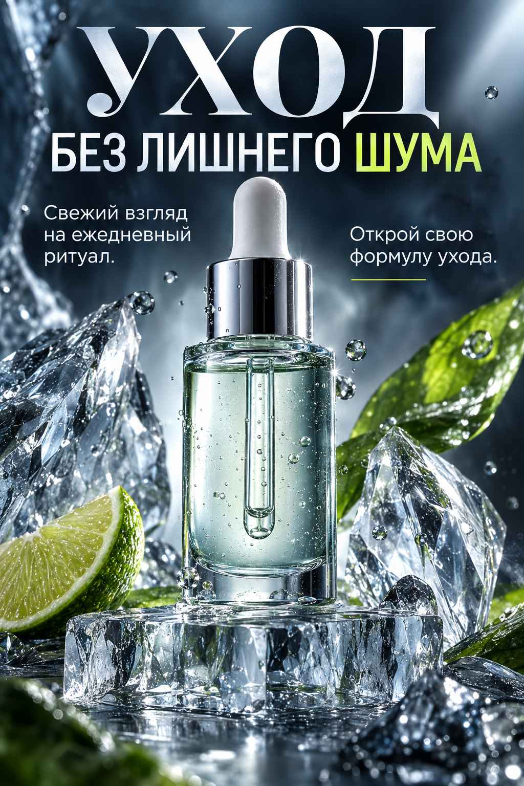Уход без лишнего шума — рекламное изображение, созданное по промпту 02