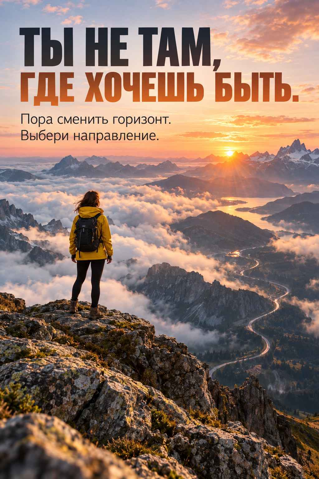 Сбеги из привычного — рекламное изображение, созданное по промпту 05